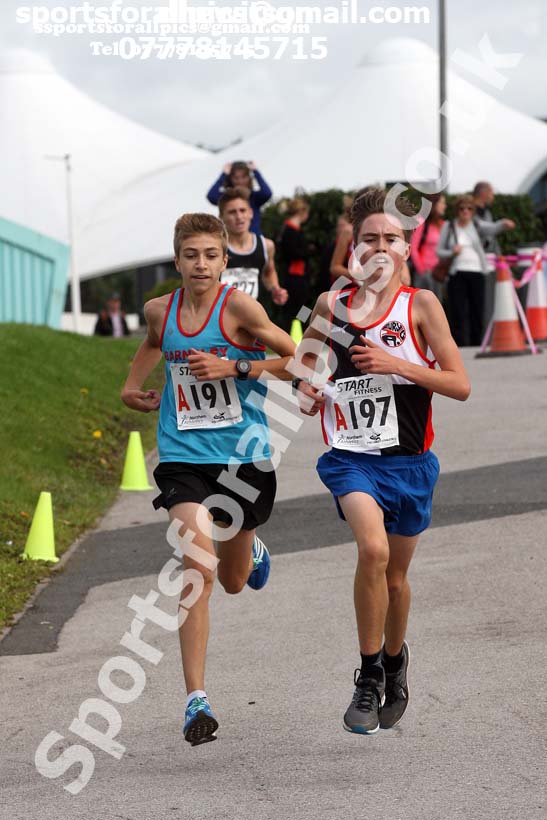 Boys under-15s 3 stage relay, Northern Senior 6 and 4 and Junior Stage Road Relays, SportsCity, Manchester. Photo:  David T. Hewitson/Sports for All Pics